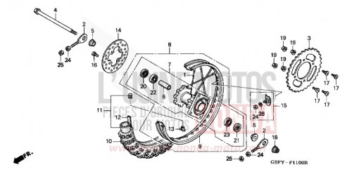 ROUE ARRIERE CR80R2 de 2002